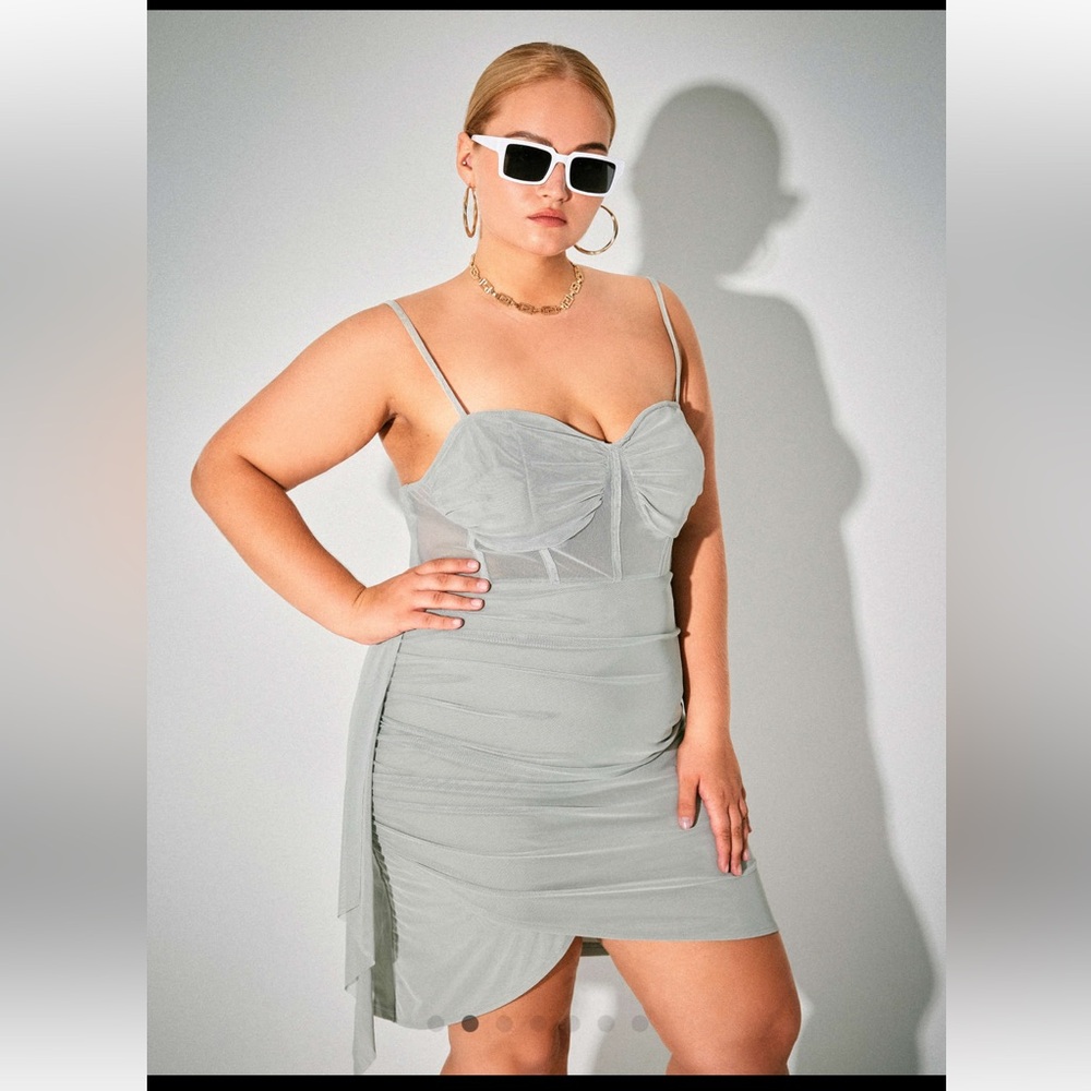 CIDER CORSET MESH MINI DRESS CURVE & PLUS